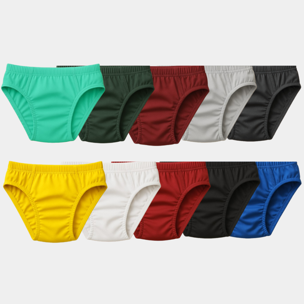 Kit 10 Cuecas Slip Infantil Tradicional Microfibra Cores Variadas Confortável