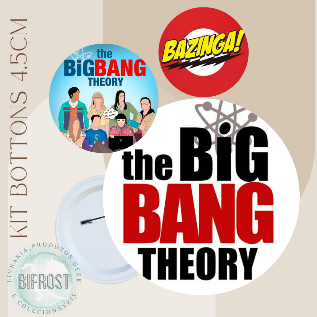 Kit 3 Bottons Big Bang Theory lindo presente geek colecionável Otaku