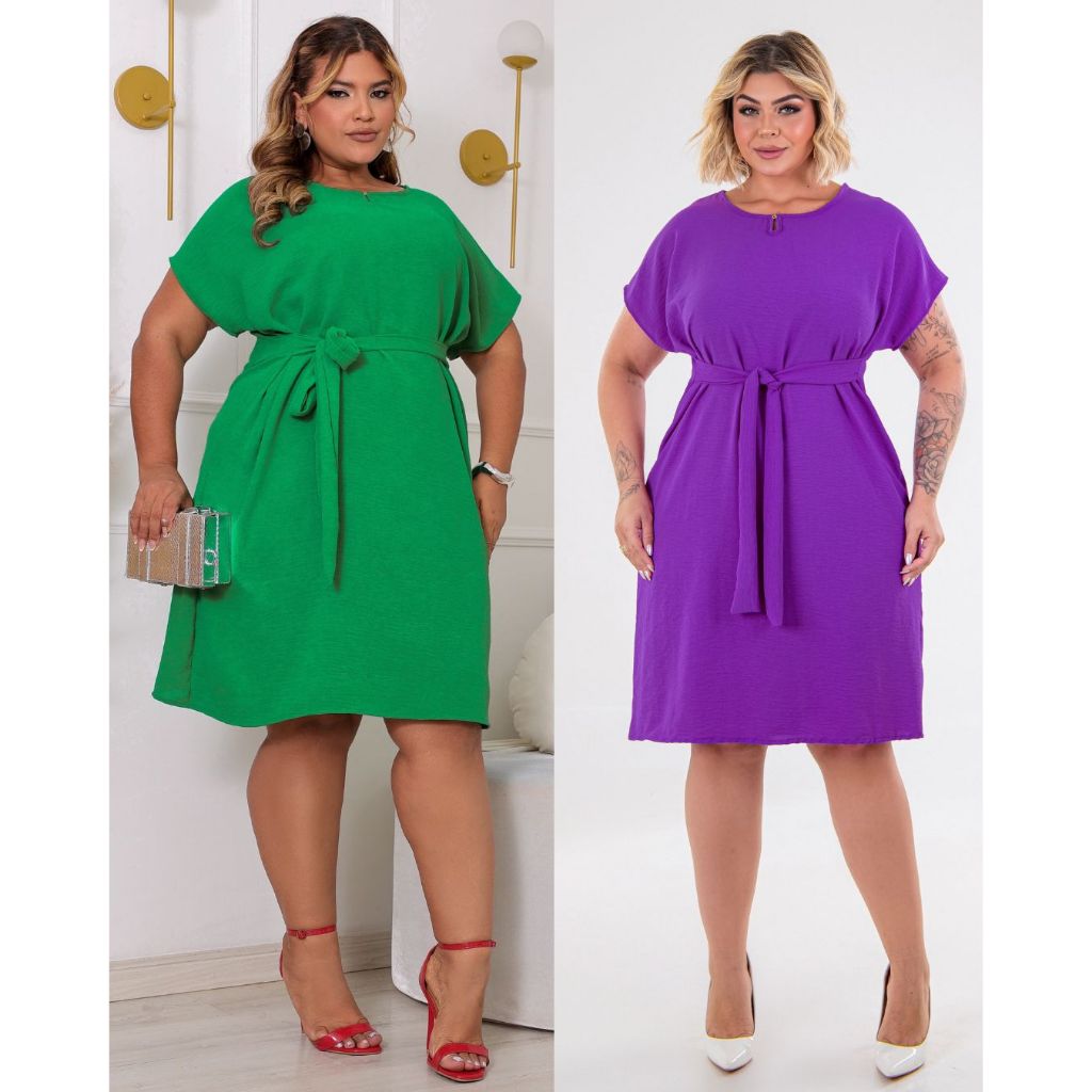 Vestido Moda Plus Size Midi Duna Soltinho Feminino Confortável em Oferta na Shopee