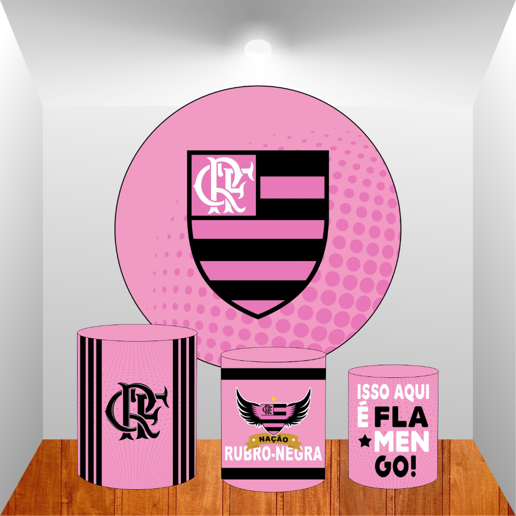 Kit para Festas, Tema Time Carioca (rosa), Redondo 1,5m de Diâmetro + 3 Capas Gmp em Oferta na Shopee