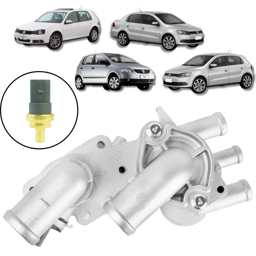 CARCAÇA COM VÁLVULA TERMOSTÁTICA VW GOL VOYAGE G5/G6 FOX POLO em Oferta na Shopee