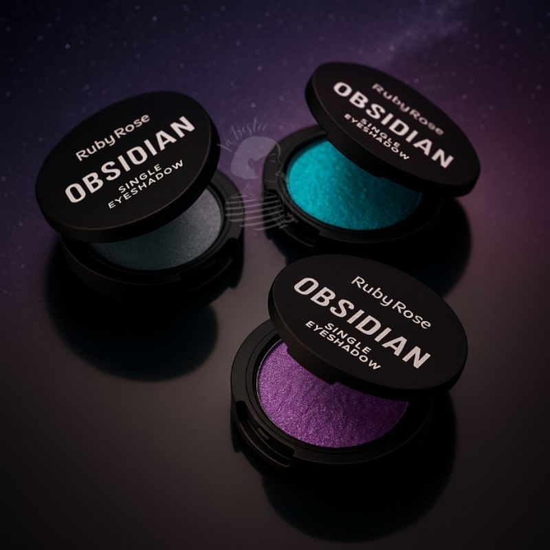 Obsidian By Ruby Rose Mystic Glam Iluminador e Sombra HB2600/Paleta de sombra obsidian/ Blush genini obsidian