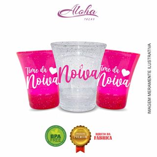 Kit 15 Copos dose 50ml Acrílica - Personalizadas Chá de lingerie despedida de solteira madrinhas Bride Noiva Shot -Aloha em Oferta na Shopee