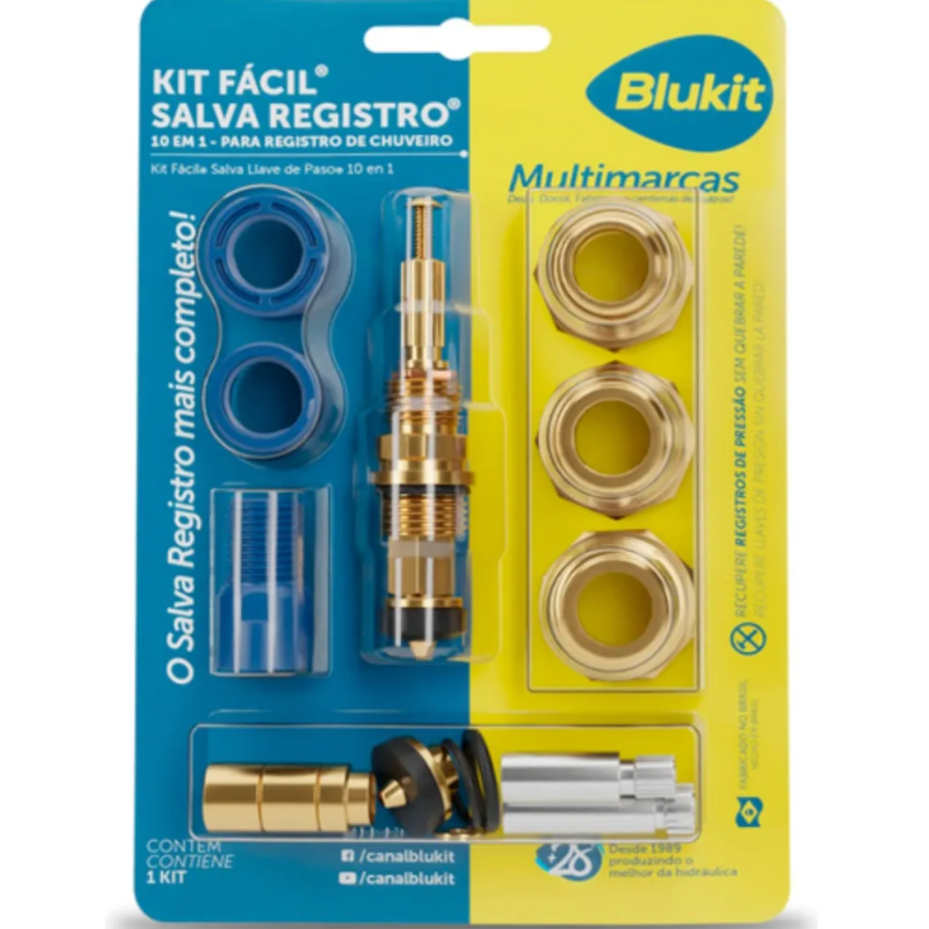 Kit Reparo Chuveiro Fácil Salva Registro 10 Em 1 Blukit