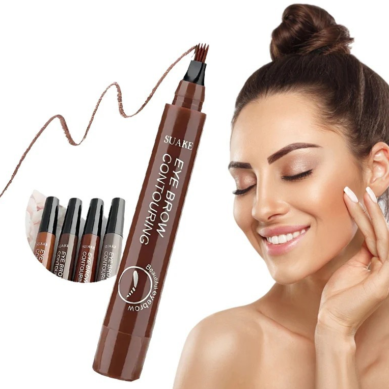 Caneta Fio a Fio Natural Microblading para Sobrancelha a Prova D'água Longa Duração,Definidor De Raízes