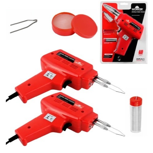 Pistola Soldadora de Estanho Worker 50W 220V – Acompanha Ponta Reserva e Gatilho Prático