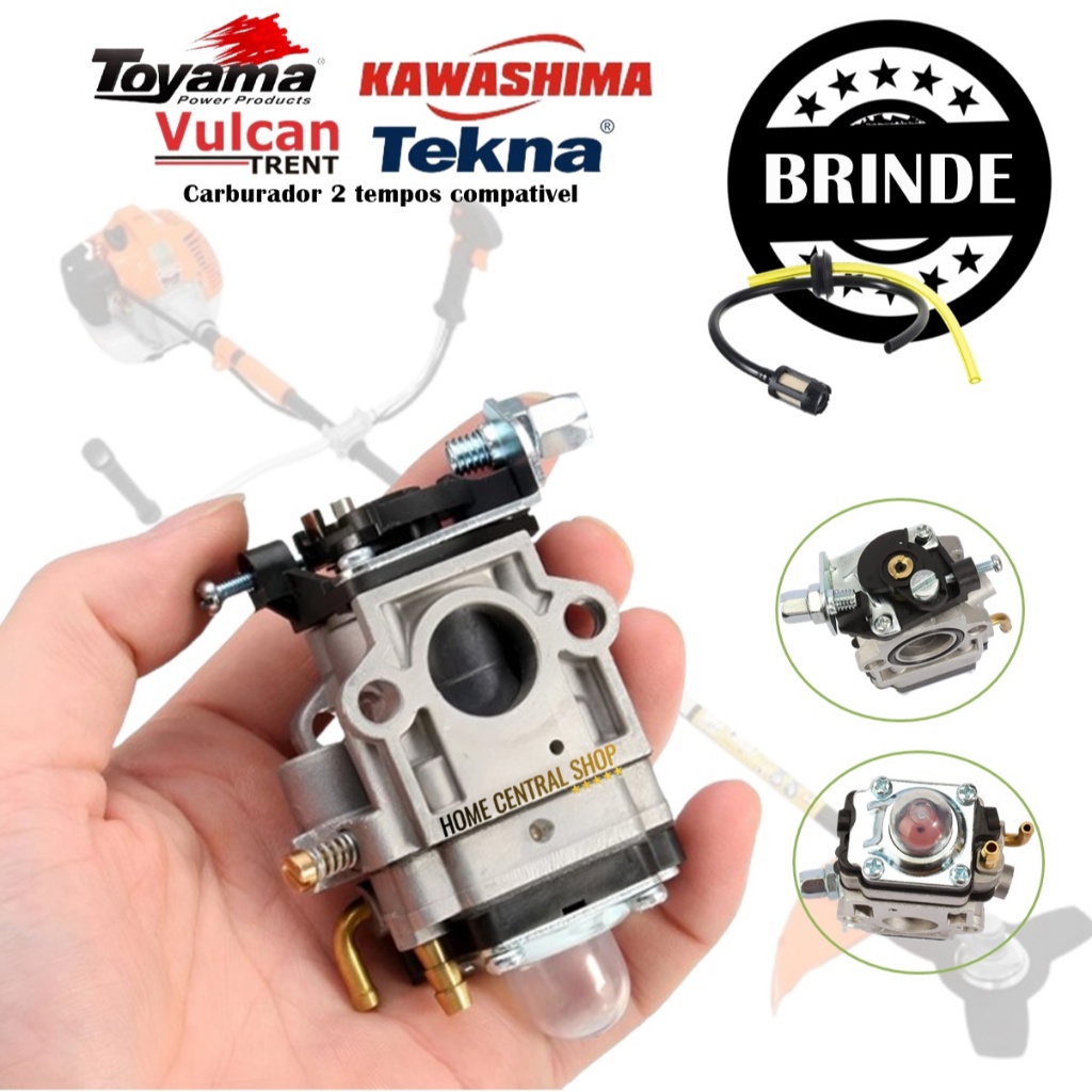 Carburador 2 Tempos Para Roçadeiras Toyama Tekna Vulcan Kawashima Husqvarna 43/52/63/75cc