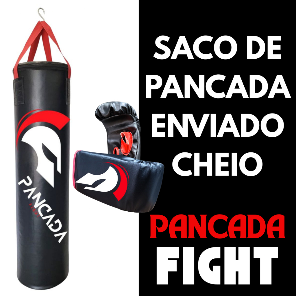 Kit Saco de Pancada 90cm CHEIO Linha Profissional Boxe + Luva Bate Saco para Treino