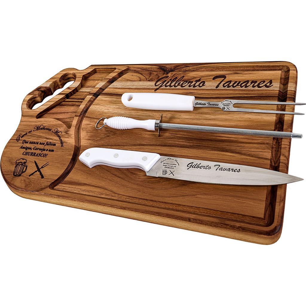 Kit Churrasco Personalizado com Time e Nome Presente dia dos Pais Namorados