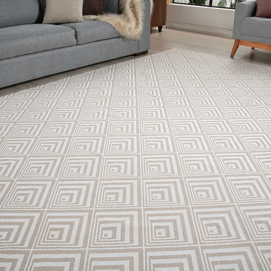 Tapete Jacquard 3,00 M X 2,00 M Antiderrapante Desing Geométrico Ideal Para Sala Escritóri...