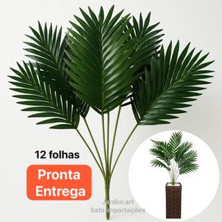 Buquê de Palmeira Artificial 70cm 12 Folhas Verde Cod505 em Oferta na Shopee