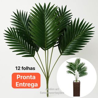 Buquê de Palmeira Artificial 70cm 12 Folhas Verde Cod505