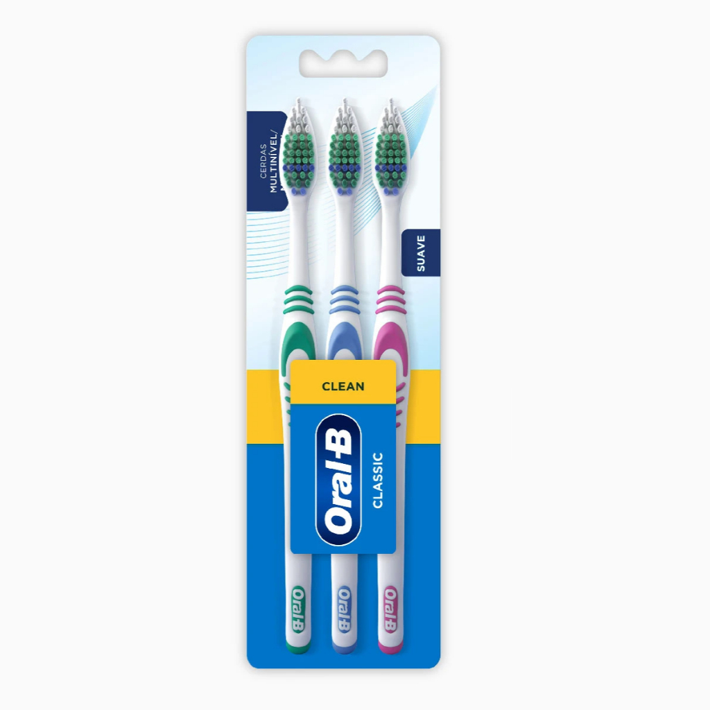Escova Dental Oral-B Classic Leve 3 Pague 2 em Oferta na Shopee