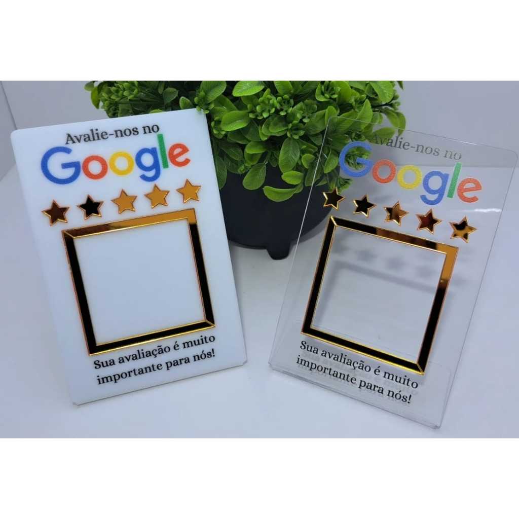Placa Display de Avaliação Google para mesa balcão modelo igual a plca pix com impressão UV em Oferta na Shopee
