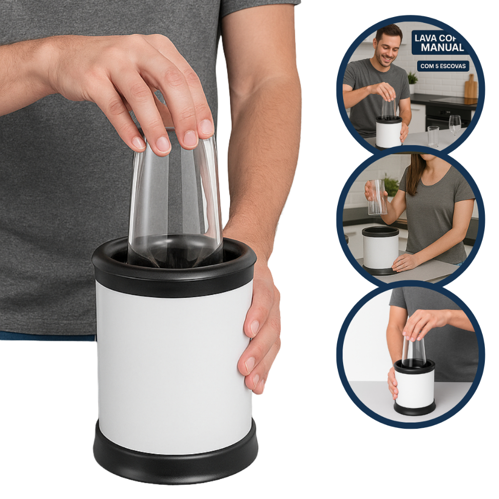Lava Copos Manual 5 Escovas Com Ventosa Prático Lanchonete Padaria Bar Hotéis Cozinha Envio Imediato em Oferta na Shopee