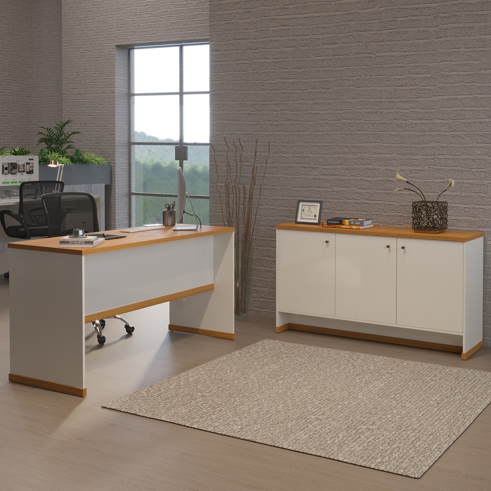 Conjunto Escritório Office Mesa e Buffet Berlin - ViaNossa