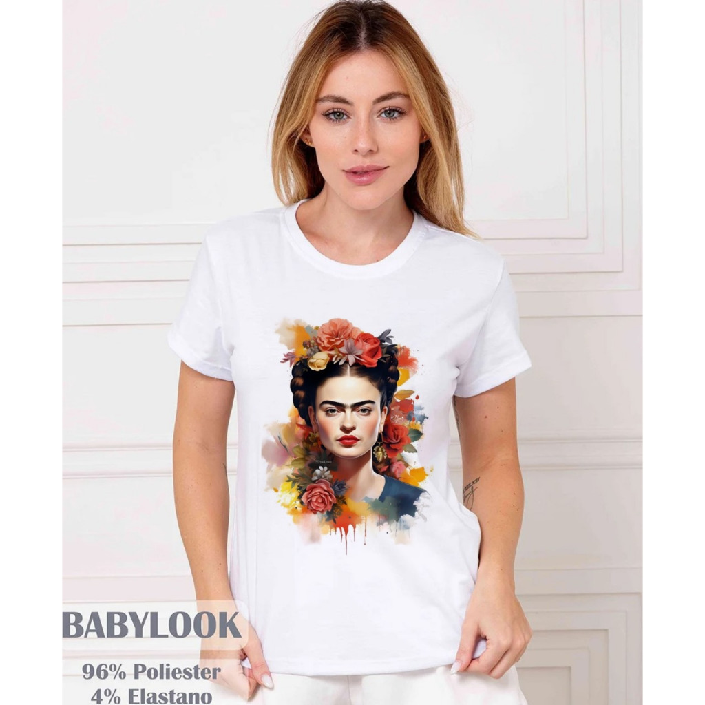 CAMISETA UNISSEX Blusa tshirt feminina FRIDA, estilosa, linda, confortavel , tshirt moda casual plus size