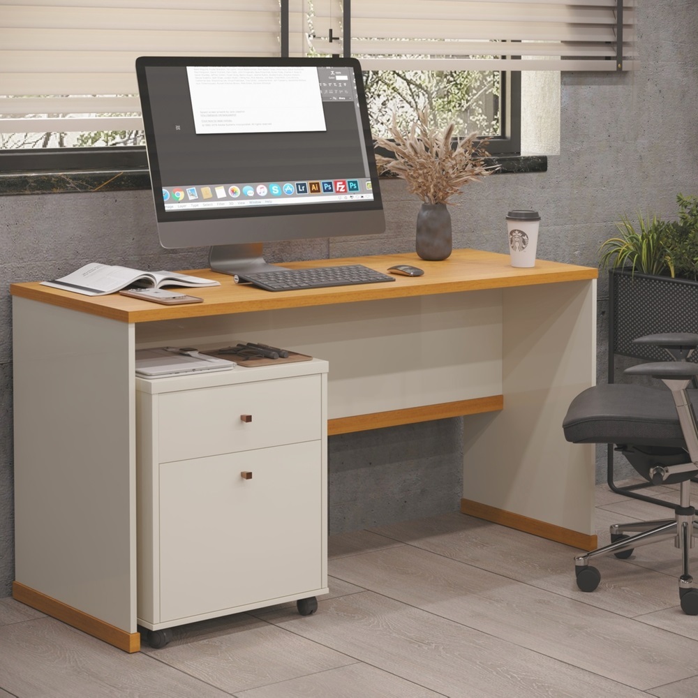 Kit Escritório Office Escrivaninha e Gaveteiro Berlin - Vianossa