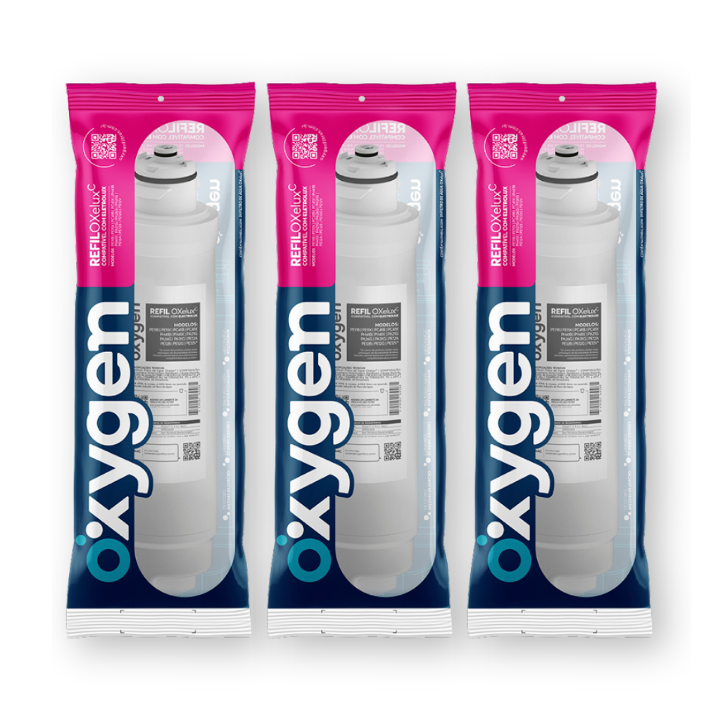 Kit 3 Refil Filtro Compatível Purificador Electrolux Acqua Pure PE12A PE12B PE11B PE11X em Oferta na Shopee