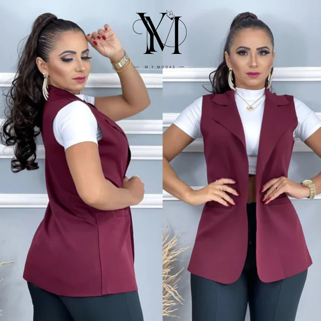 Max Colete Feminino Neoprene Moda Com Bolso Falso em Oferta na Shopee