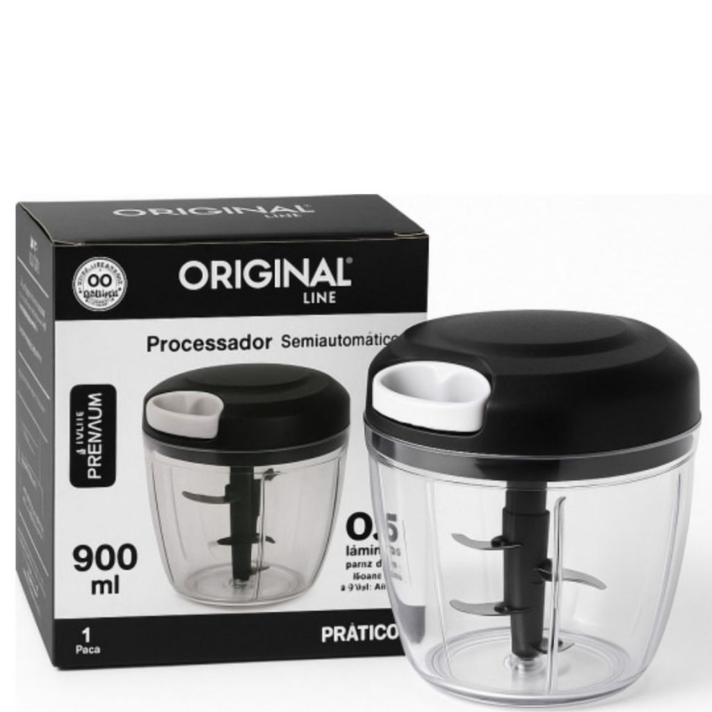 Processador De Alimentos Manual 5 Laminas Inox 900ml Cebola Alho