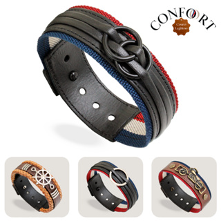 Pulseira de Couro Masculina Ajustável Preto Círculo Laço Trança Esporte Fino - MODELOS VARIADOS em Oferta na Shopee
