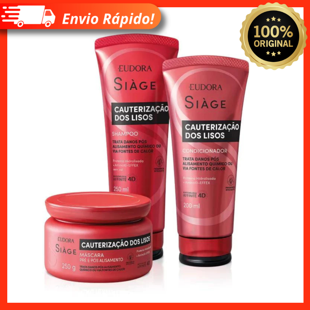 Kit Siàge Cauterização dos Lisos: Shampoo + Condicionador + Máscara - Eudora