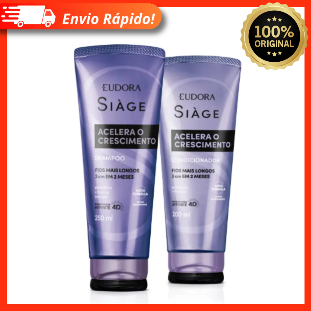 Combo Siàge Acelera o Crescimento: Shampoo + Condicionador - Eudora