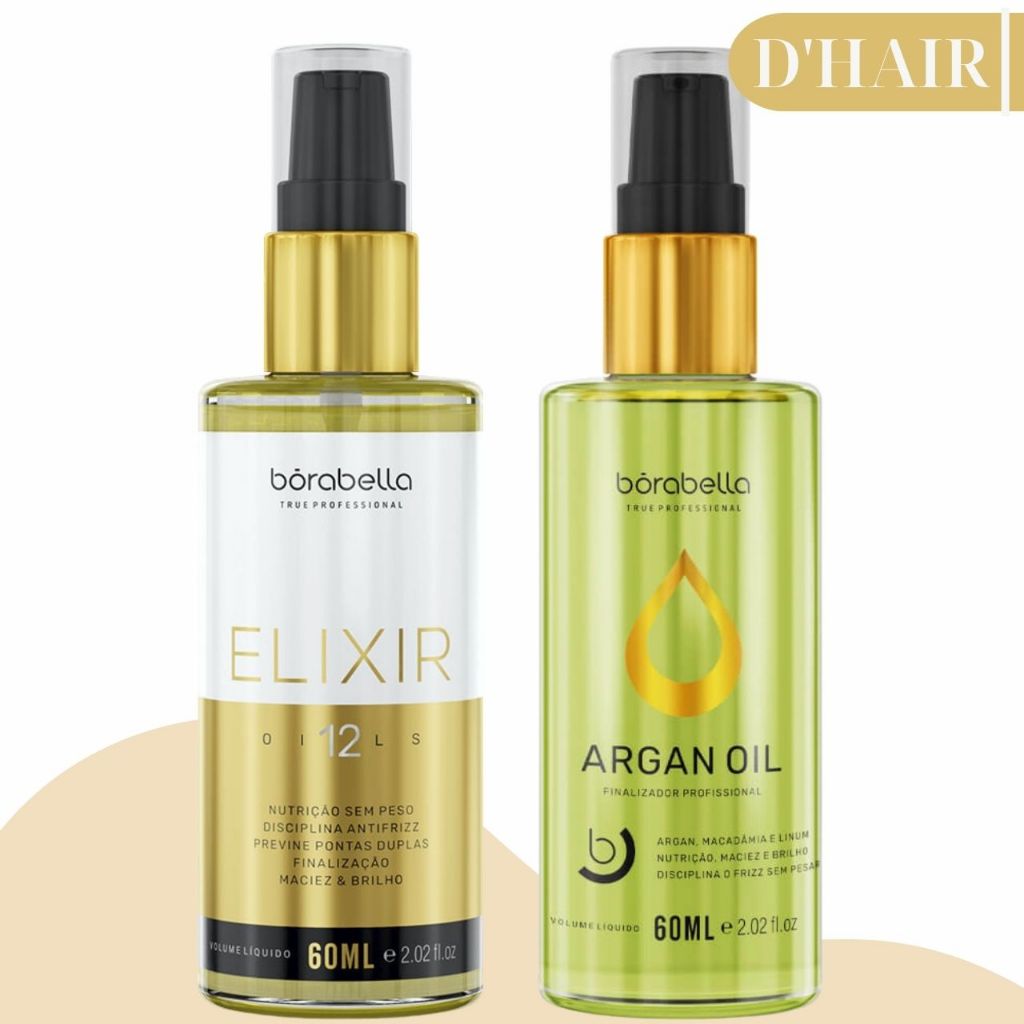 Oleo De Argan 60ml  + Borabella Elixir 12 Óleos - 60ML