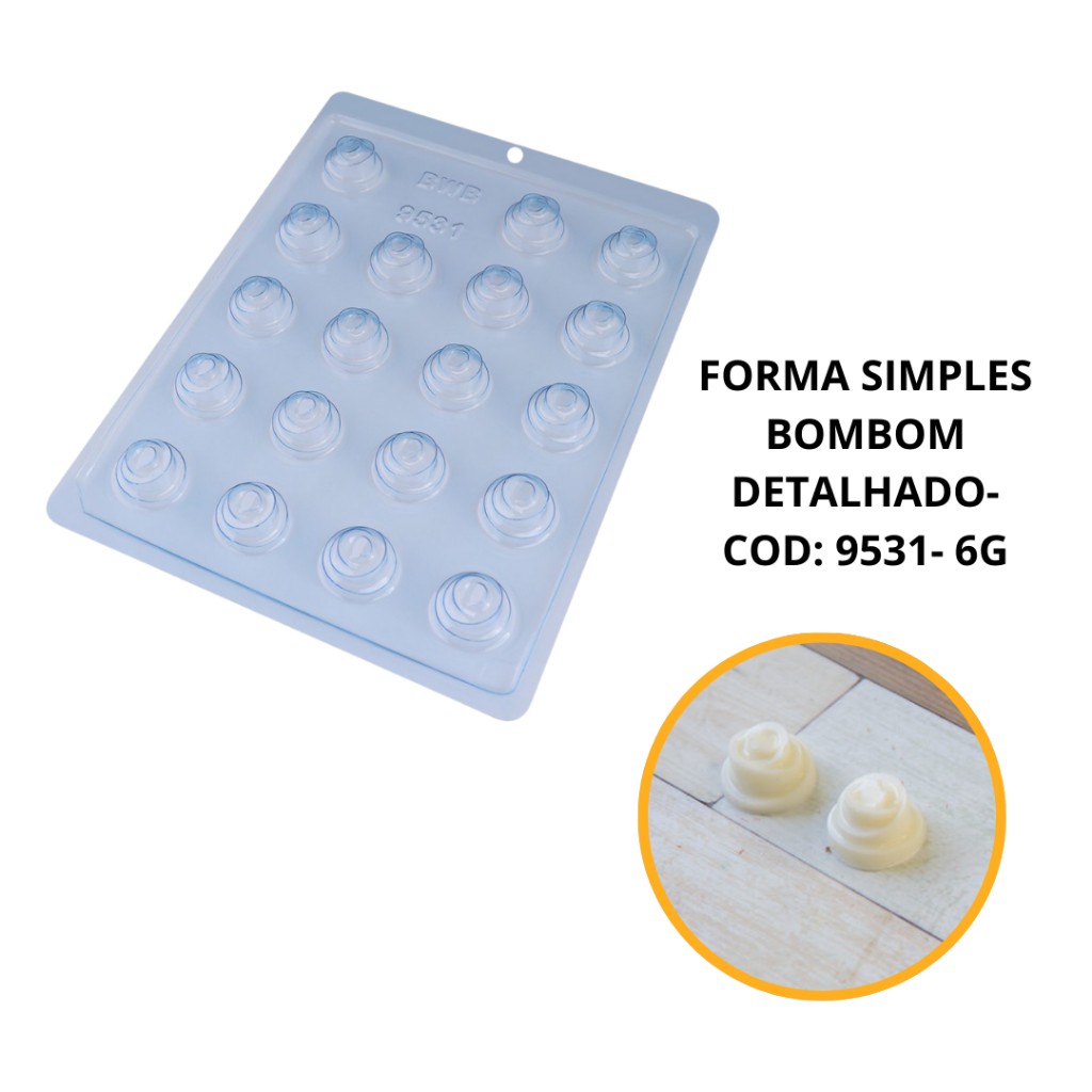 1~10 Forma Simples - Bombom Detalhado3 9531  (A2) em Acetato BWB Para Doces de Chocolate e Confeitaria em Oferta na Shopee