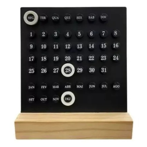 Calendário Permanente Mesa Base madeira escritório escritório corportativo home office