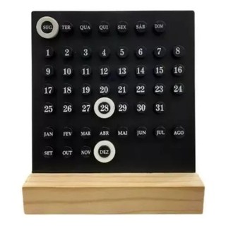 Calendário Permanente Mesa Base madeira escritório escritório corportativo home office