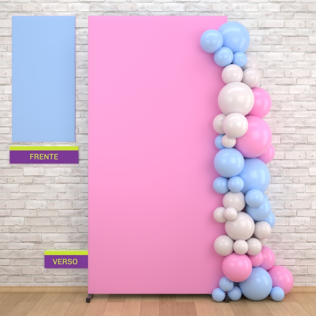 Capa Painel Dupla Face Retangular 2x1m Cores Lisas Decoração Festa Tecido Sublimado Veste Fácil · foto 2