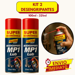 Kit 2 Desengripante Aerosol Lubrificante Spray Anticorrosivo Multiuso - 100ml | 321ml