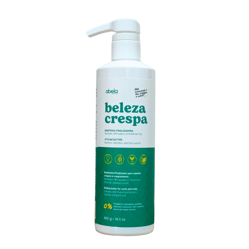 Finalizador Abela Beleza Crespa - Cabelo Crespo Nutrido Definido e Sem Frizz - 400g em Oferta na Shopee