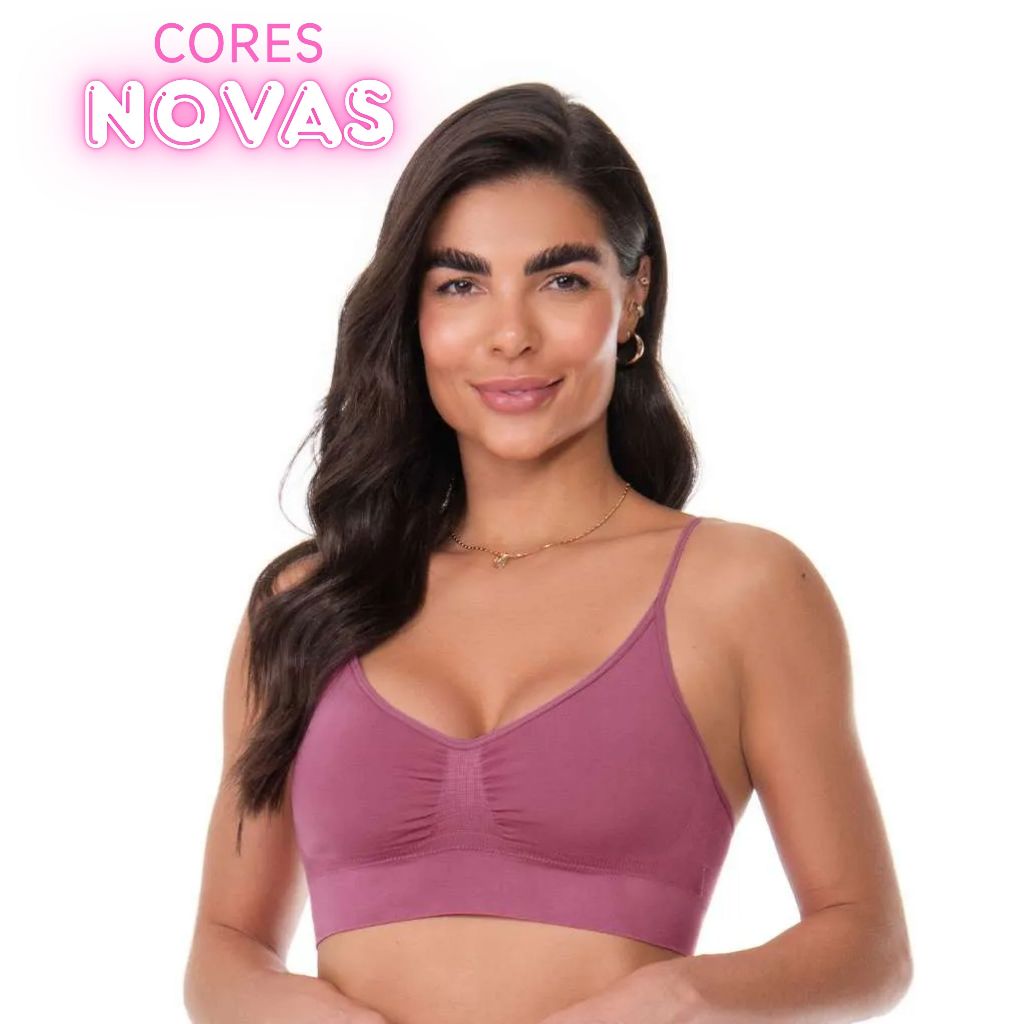 Sutiã Top  Básico Sem Costura Sem Bojo Sem Aro Zee Rucci Cores Novas em Oferta na Shopee