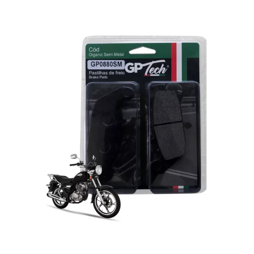 Pastilha Freio GP TECH 0880SM (T) Haojue Chopper Road 150 2018 / Dafra Apache 200 em Oferta na Shopee