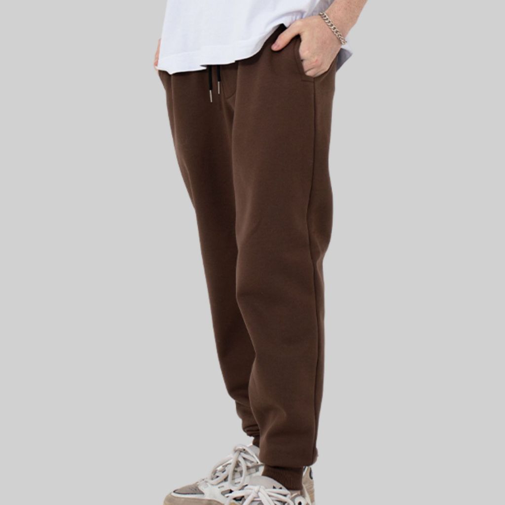 Calça de Moletom Streetwear Unissex 2 cabos  Marrom - Men Clothes