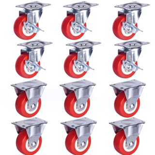 Kit 12 Rodízio Giratória com Freio Rodinhas 1,5" Polegadas Roda Retratil Anti-ruído Marca RRJ em Oferta na Shopee