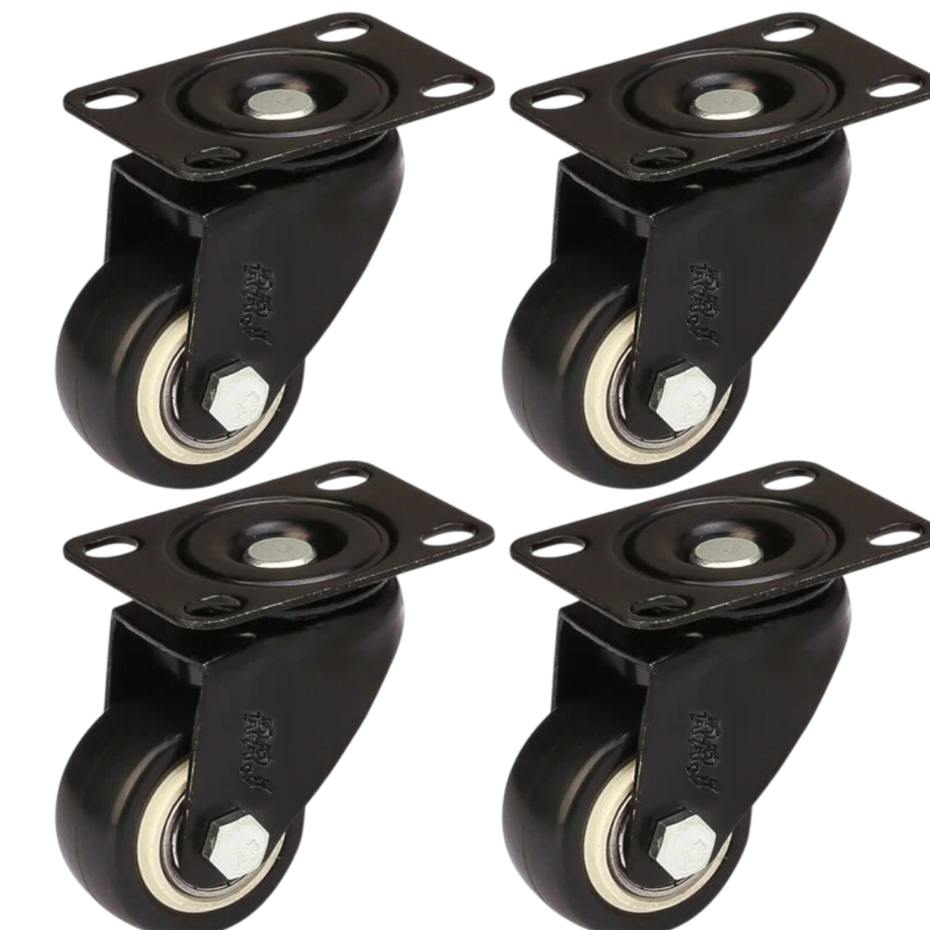 Kit 4 Rodízio Para Moveis Rodinhas Giratórias Borracha Roda Reforçada Sem Freio 50mm 400kg Marca RRJ em Oferta na Shopee