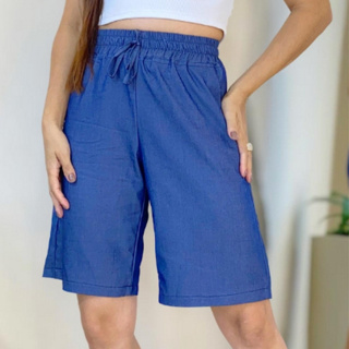 Bermuda com Elastico na Cintura Feita do Tecido Chambray liso  Disponivel nos Tamanhos M, G e GG G1 em Oferta na Shopee
