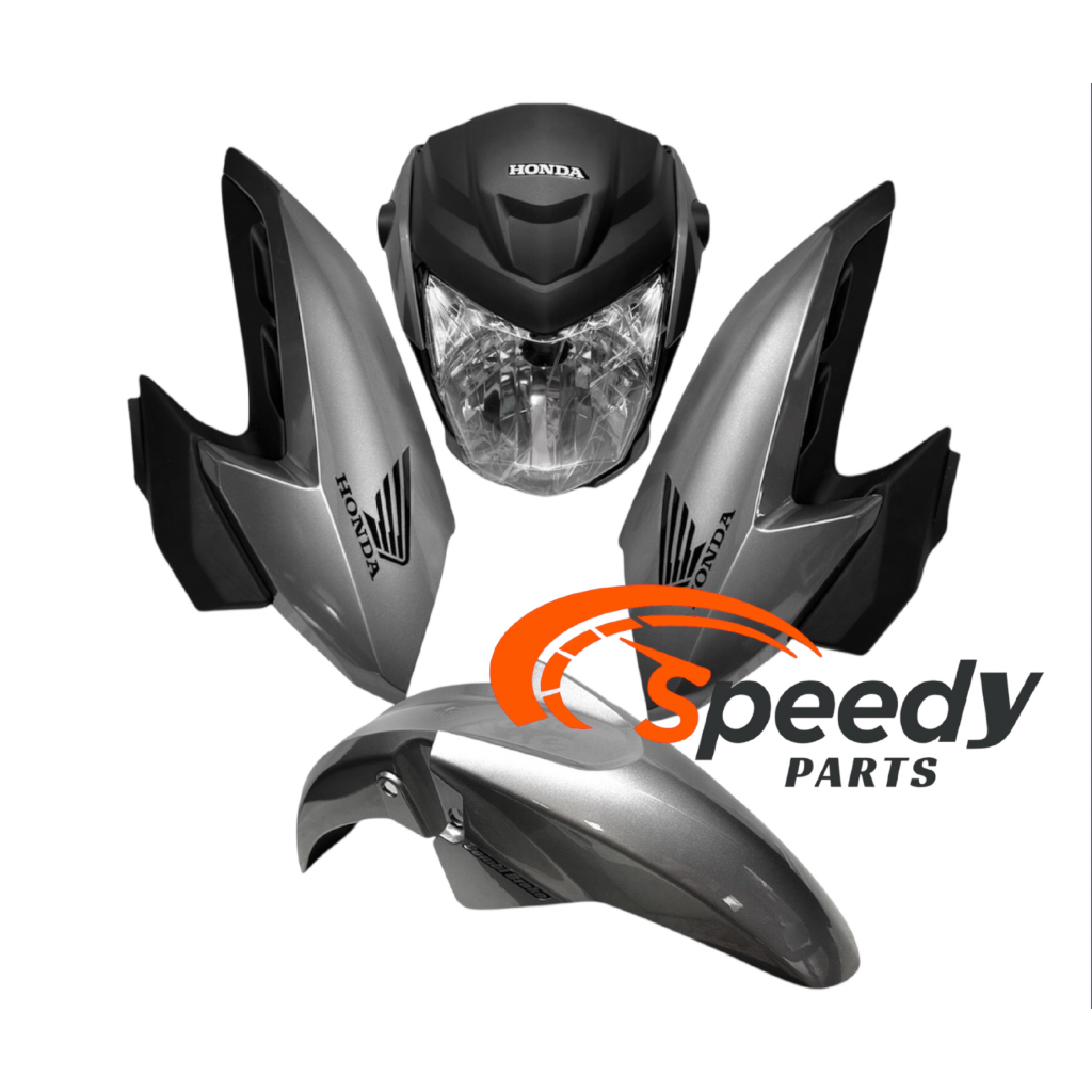 Kit Frente CG Fan 160 2023 Prata Iron Nai - Farol com aranha+Par Aba do tanque com Complemento+Paralama