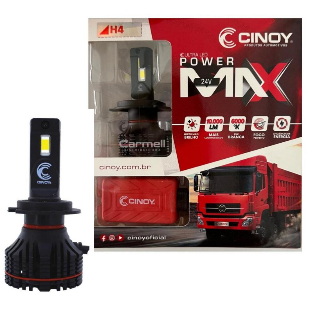 Kit Lampadas Led Power Max 10.000 Lumens Cinoy H7 24V Caminhao 55W Garantia Foco Qualidade em Oferta na Shopee
