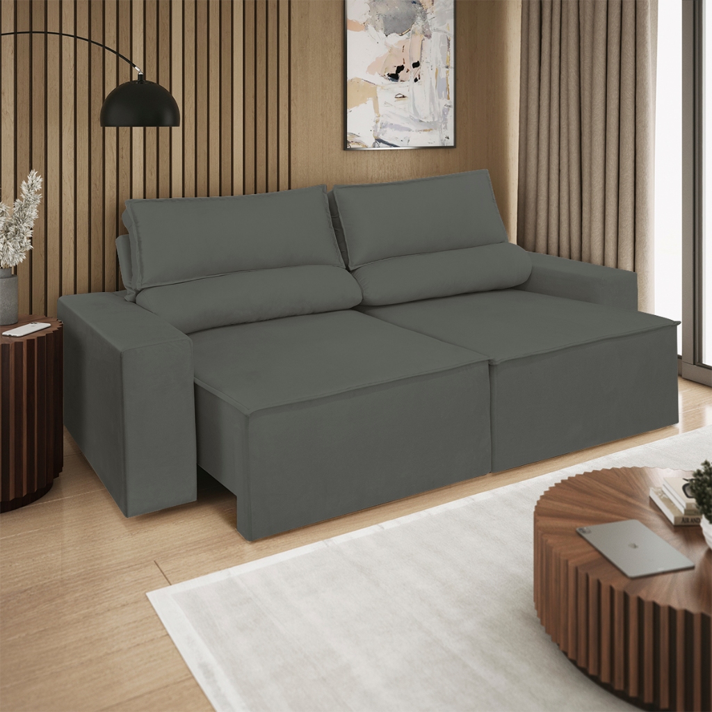 Sofá Retrátil Reclinável 2 Lugares Com Molas Balaqui Decor em Oferta na Shopee