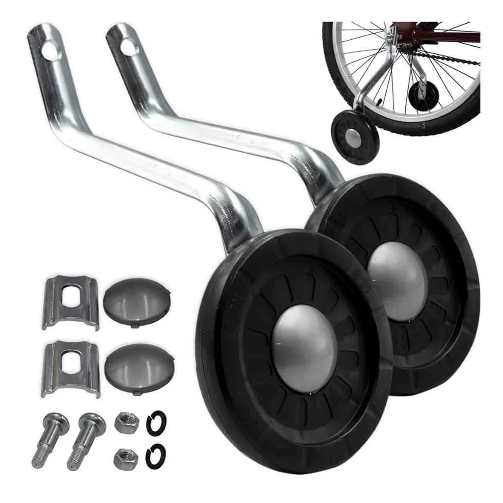 Rodinhas Roda Lateral Aro 14 16 20 Bike Infantil Aço JKS