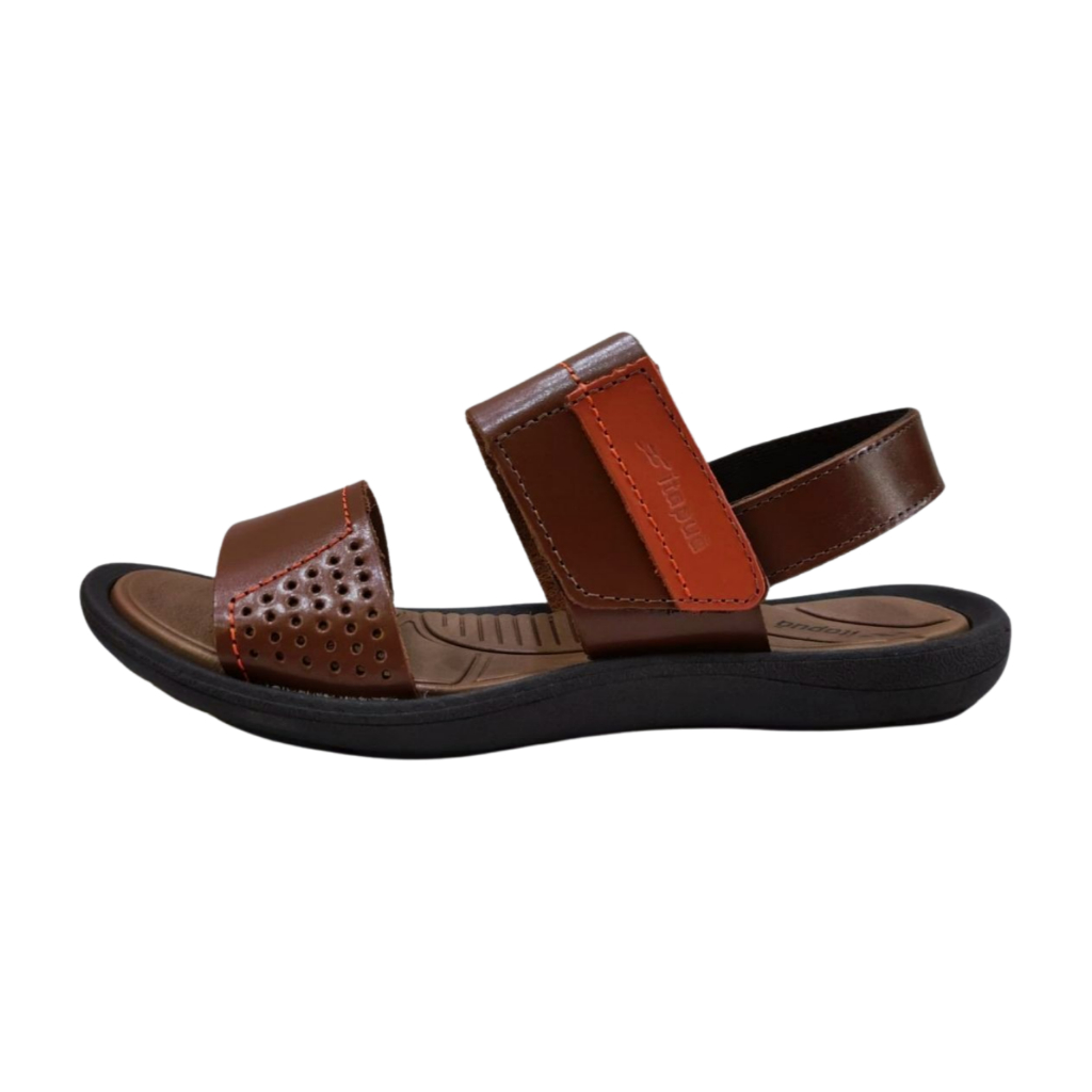 Sandália Itapuã Masculina Em Couro Velcro 342 Anatômica