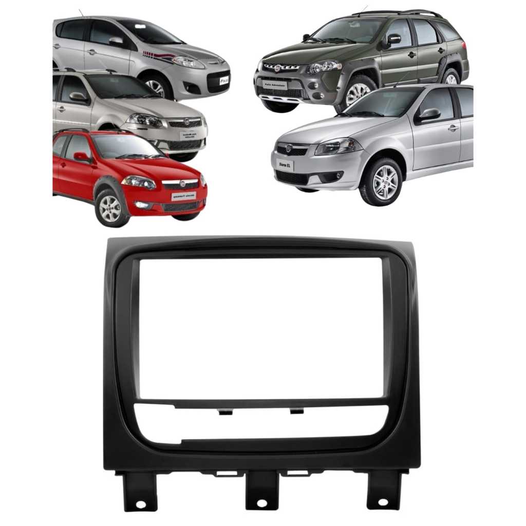 Moldura 2DIN 7 Polegadas Fiat Palio Weekend Adventure Attractive Trekking/ Strada Adventure Trekking Working/ Siena El