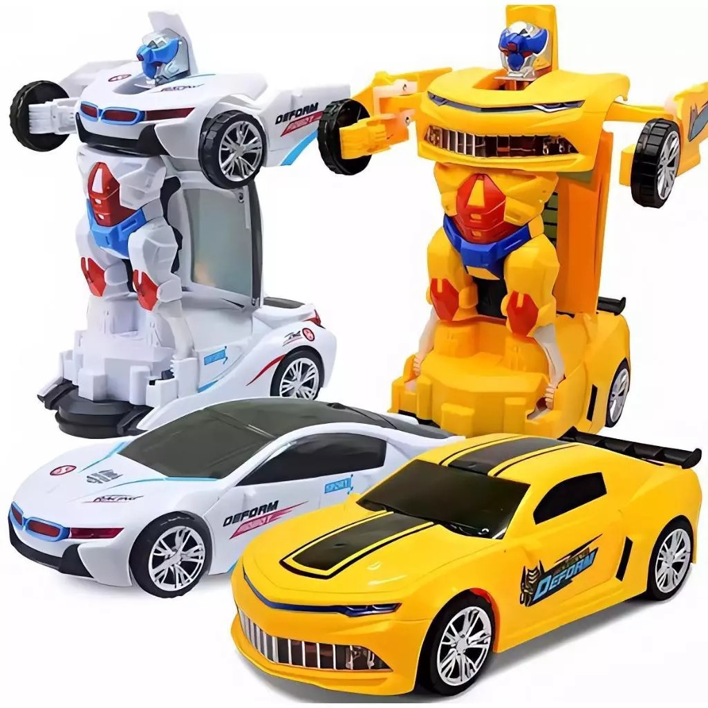 Brinquedo Carrinho Robo Transformes Com Som Luz e Movimento Bate e Volta