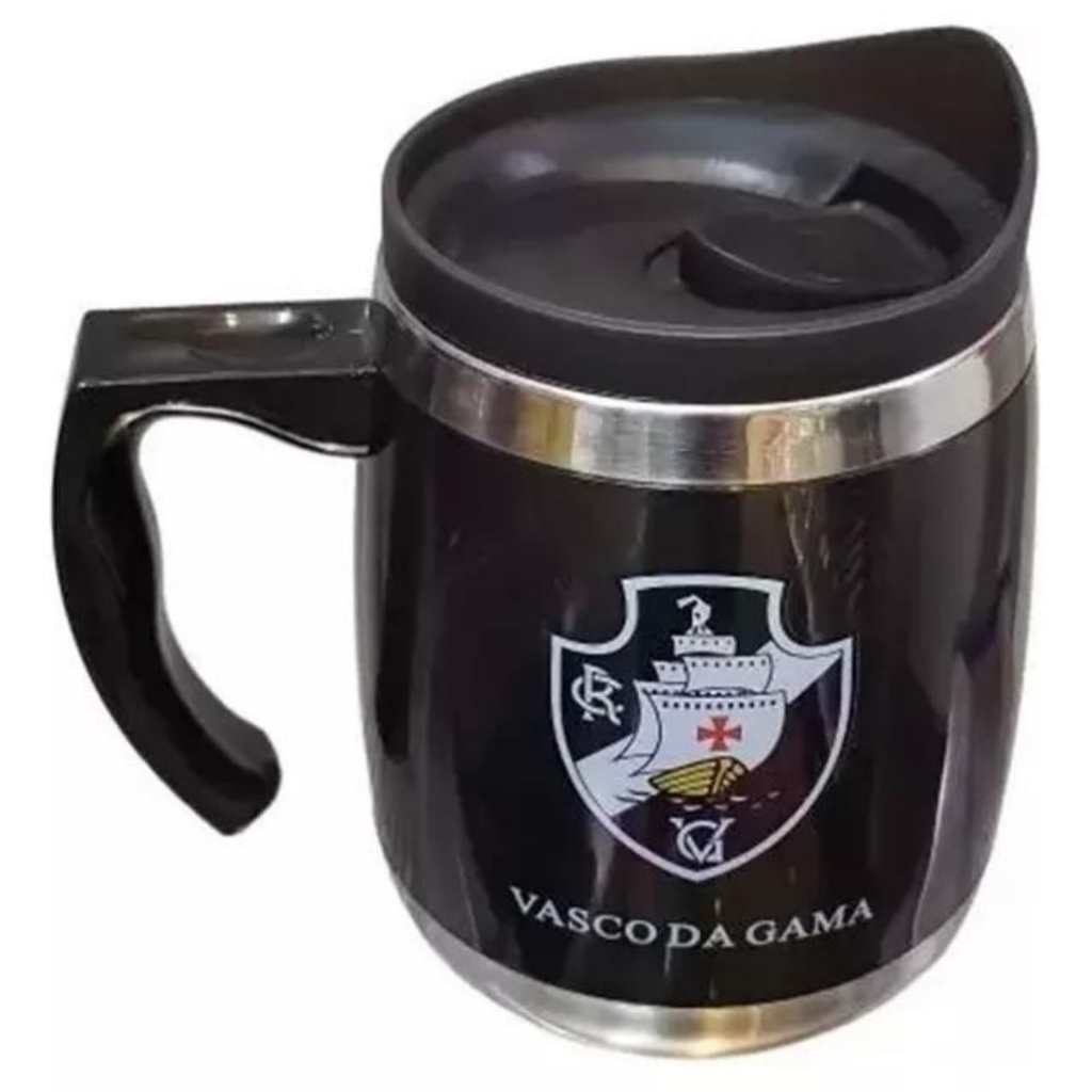 CANECA VASCO DA GAMA TÉRMICA COM TAMPA PARA BEBER REMOVIVEL ORIGINAL GIGANTE DA COLINA 450ML