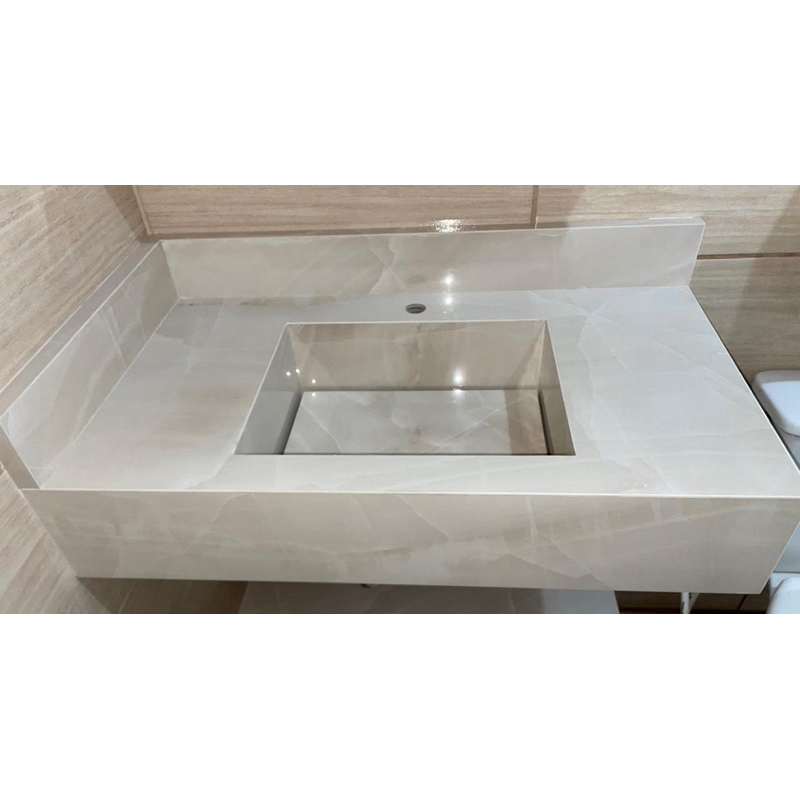 Cuba Suspensa de Porcelanato Onice Bege 60x40cm | Banheiro Moderno | Alta Qualidade